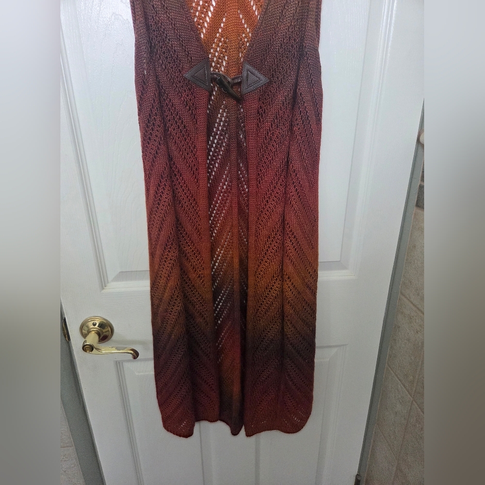 Back In The Saddle Knit Gradient Cardigan Sweater Vest Western Boho Rodeo S - Picture 7 of 10